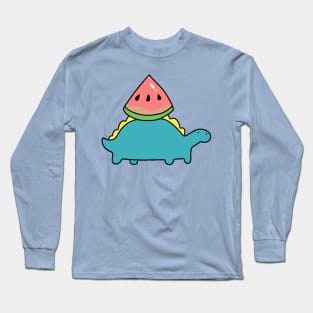 Watermelon Stegosaurus Long Sleeve T-Shirt